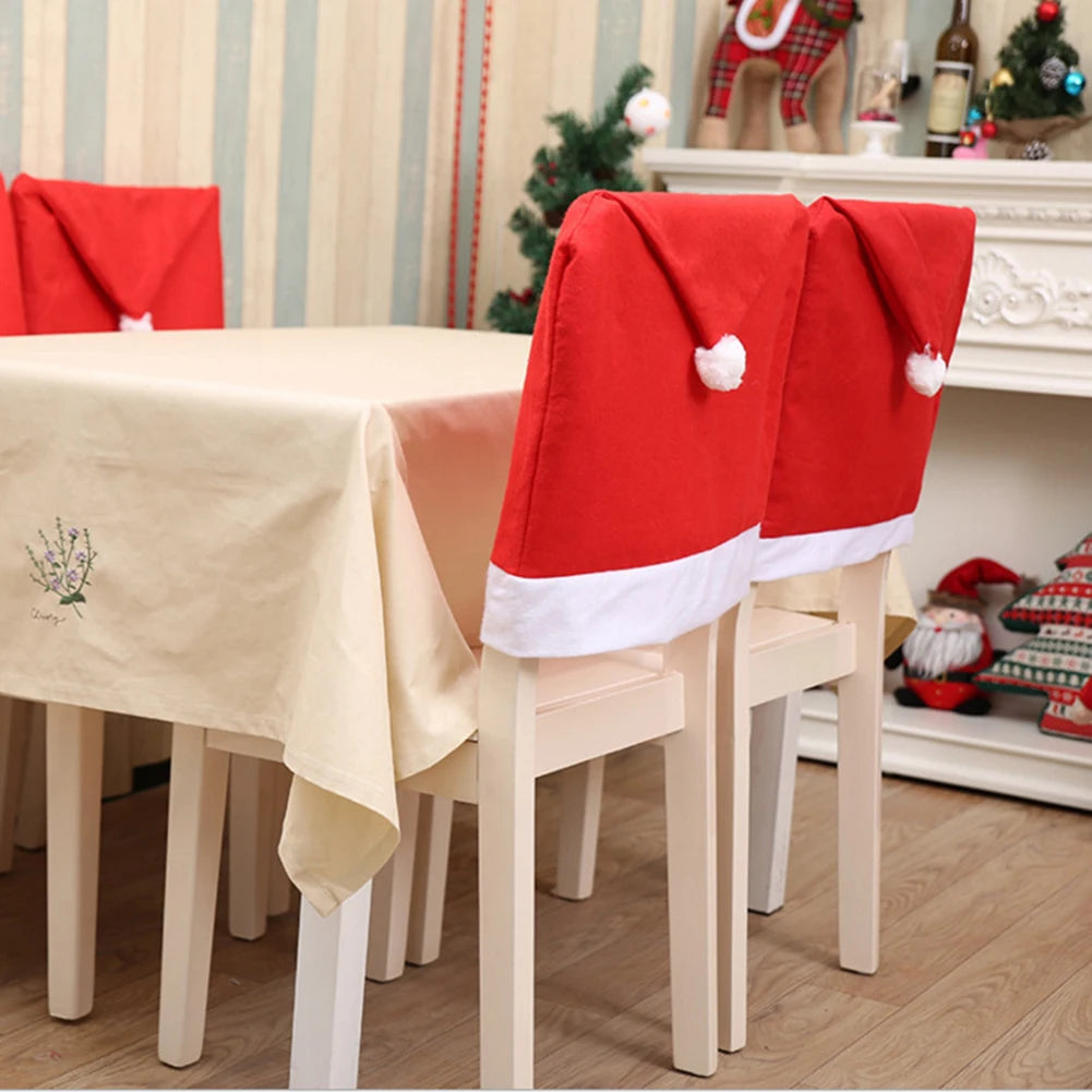 Christmas Chair Cover Red Non-woven Chair Cover