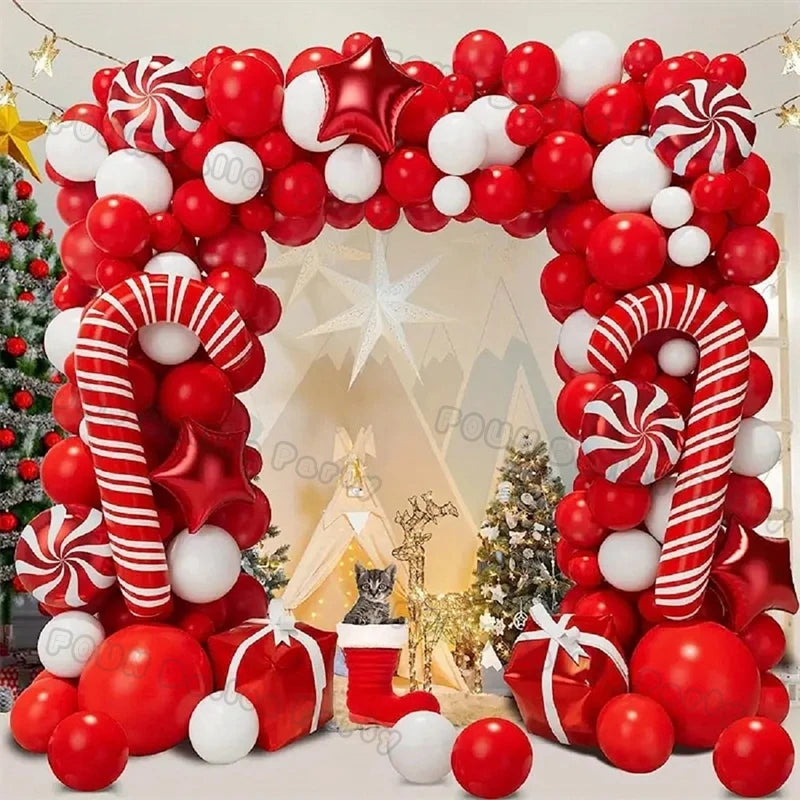 Christmas Balloons Garland Green Red Box Candy Balloons