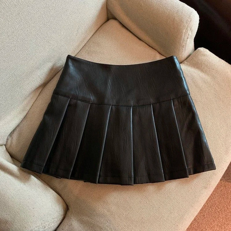 Leather Mini Skirt Women all size