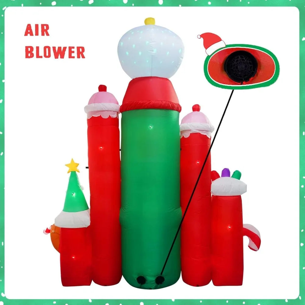 10Ft Christmas Inflatables Candy Castle Decoration