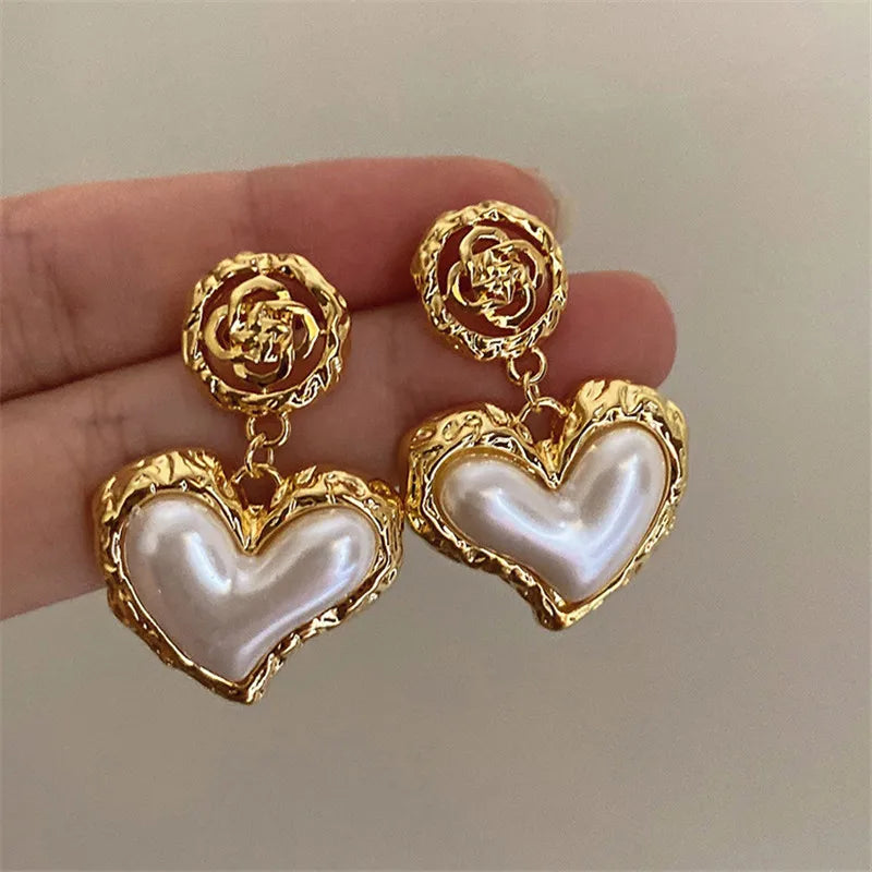 Flower Heart Earrings