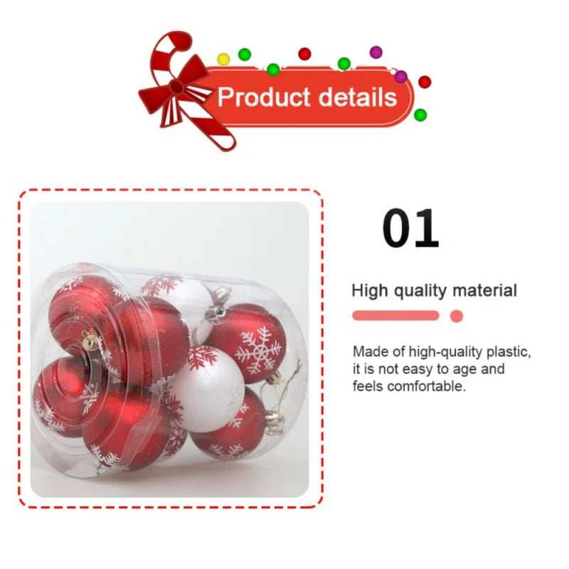 12pcs/box 6cm Christmas Ball Ornaments Xmas Tree Hanging