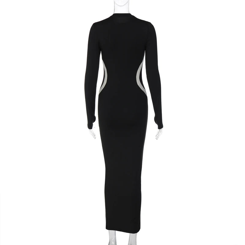 Long Sleeve Sexy Bodycon Slim Maxi Dress