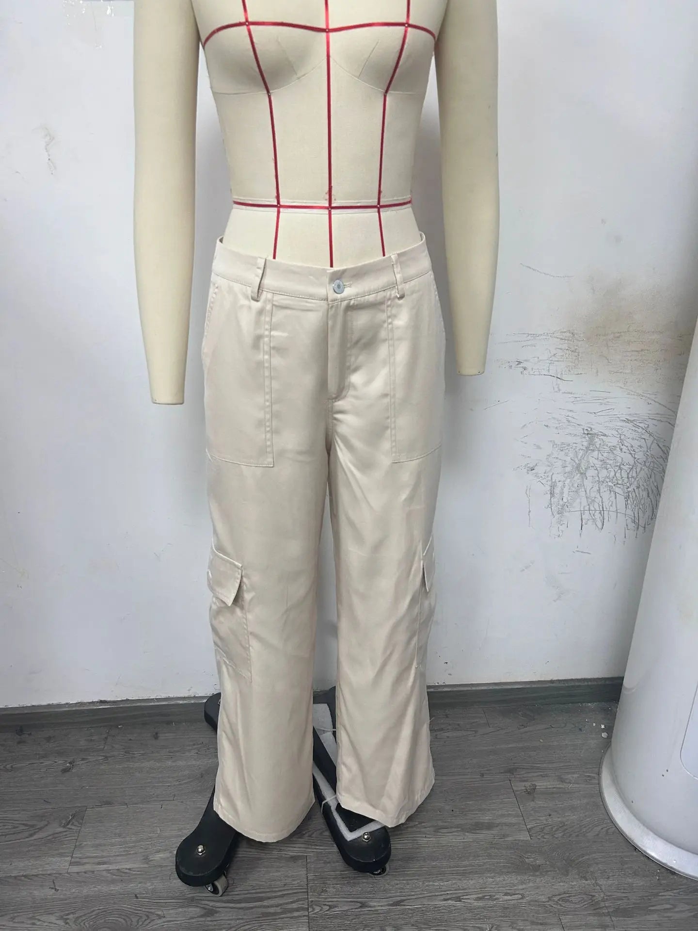 New Straight Cargo High Waist Baggy Trousers