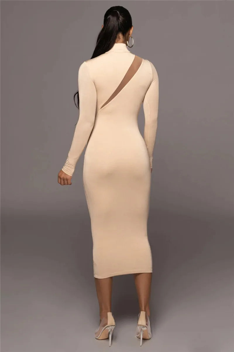 Long Sleeve Bodycon Sexy Maxi Dress