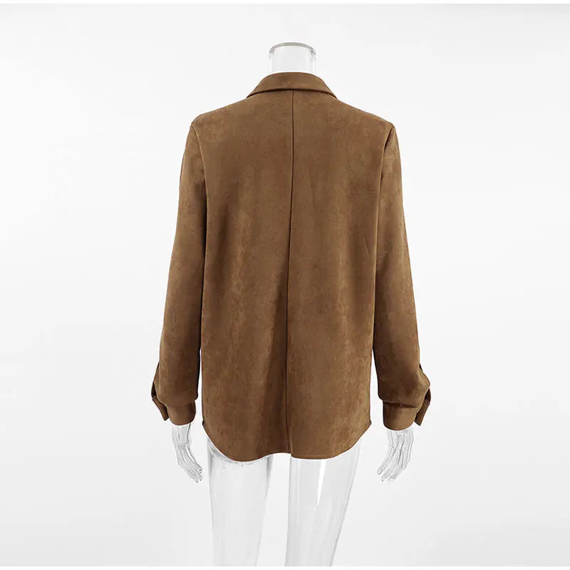 Vintage Brown Suede Leather Blazer Jackets