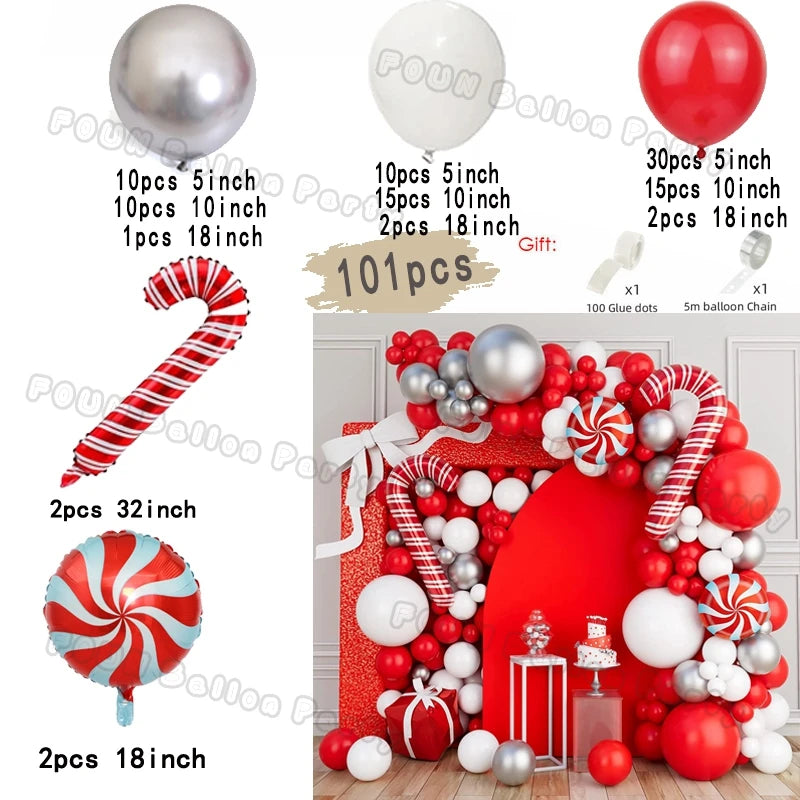 Christmas Balloons Garland Green Red Box Candy Balloons