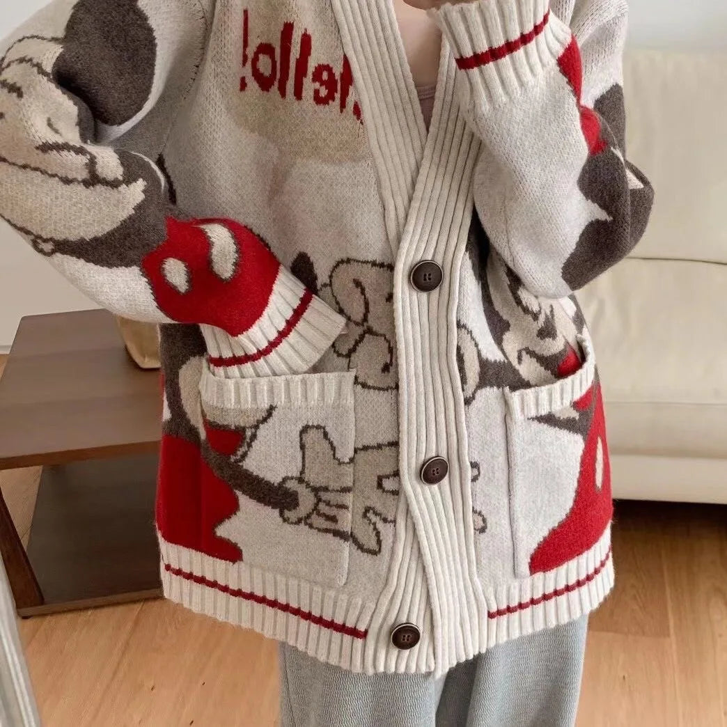 Disney Knitted Cardigan Donald Cartoon Sweaters