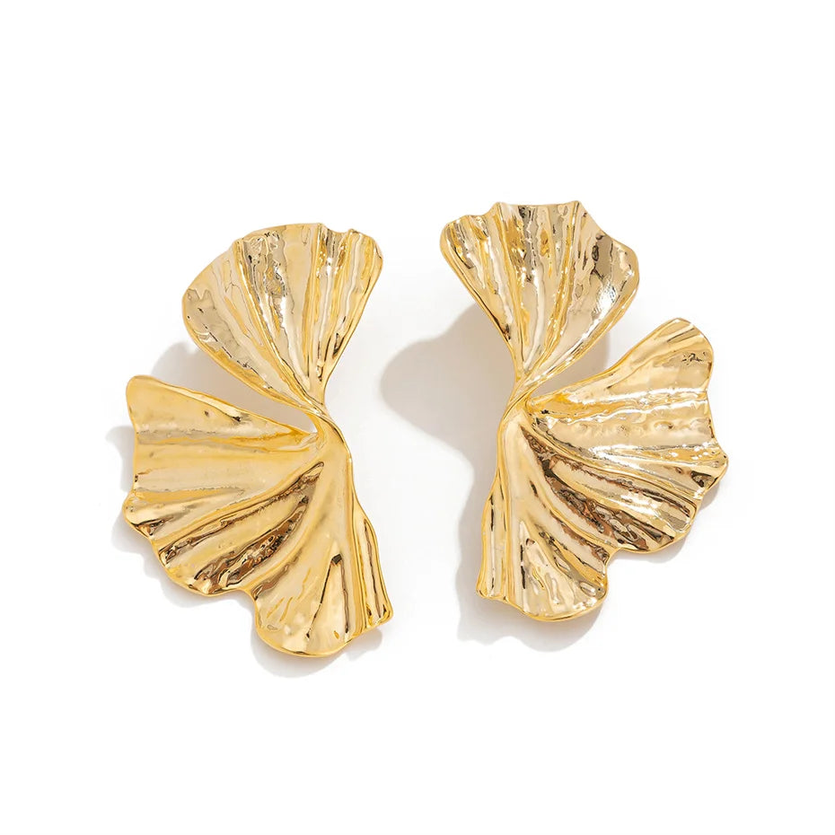 Big Maple Leaf Stud Earrings