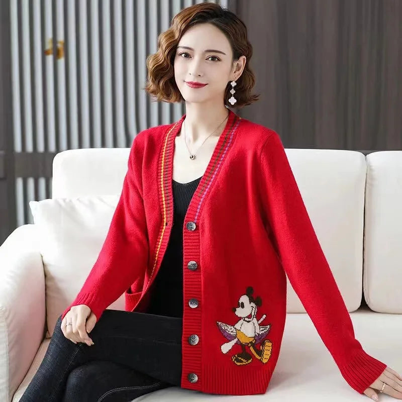 Disney Knitted Cardigan Donald Cartoon Sweaters