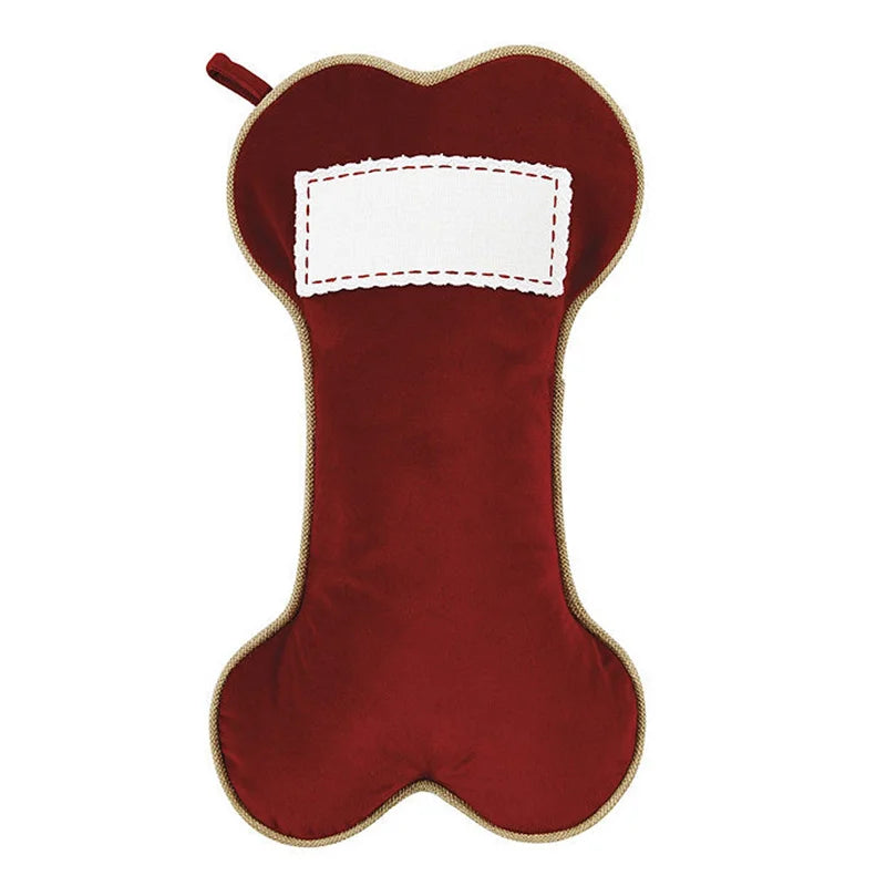 Bone Shape Dog Christmas Stocking Pet Candy Bags