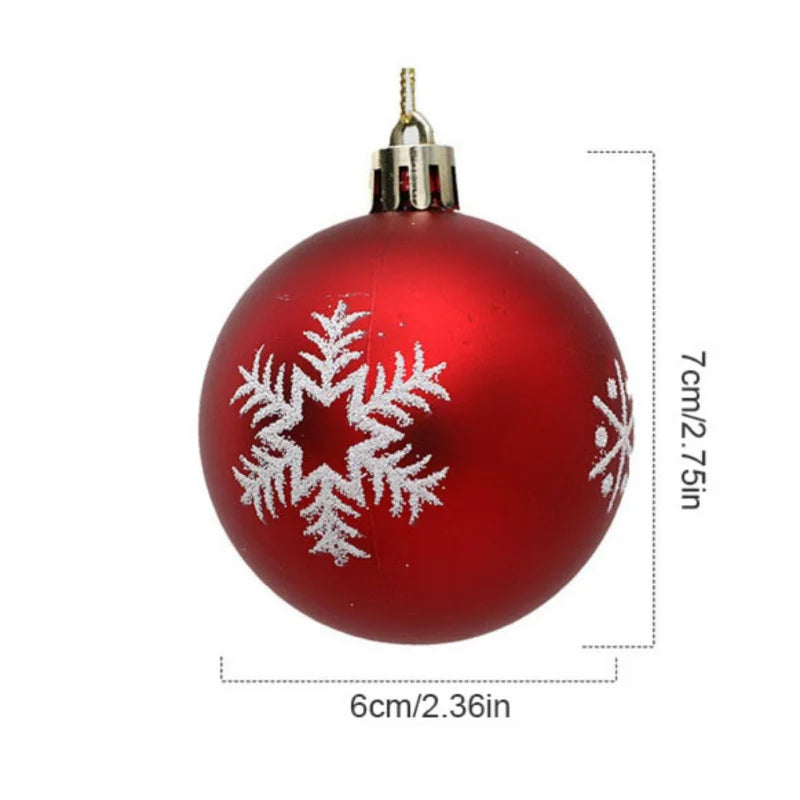 12pcs/box 6cm Christmas Ball Ornaments Xmas Tree Hanging