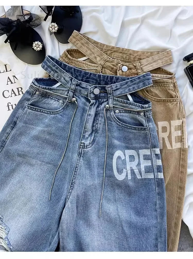 Ripped Jeans  Vintage High Waist