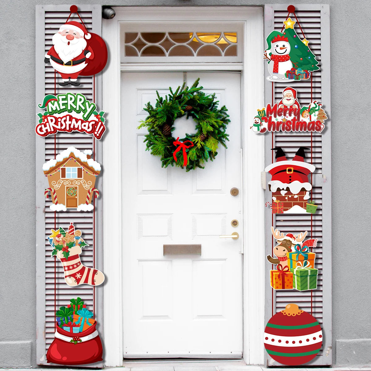 Christmas Porch Door Hanging Banner