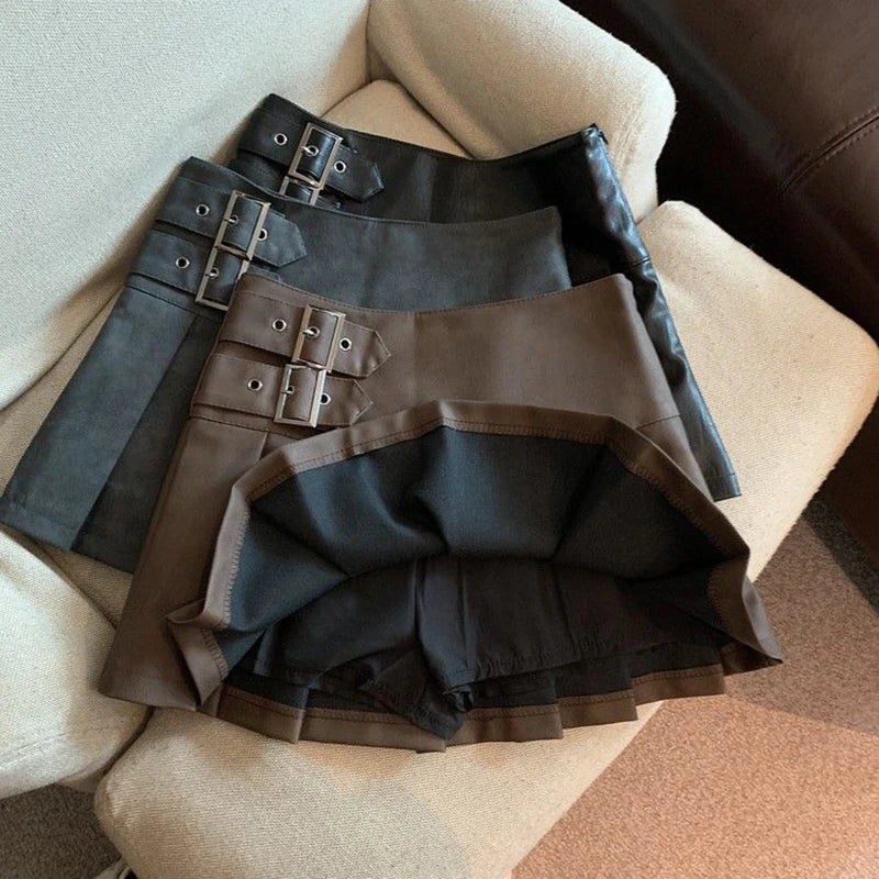 Leather Mini Skirt Women all size