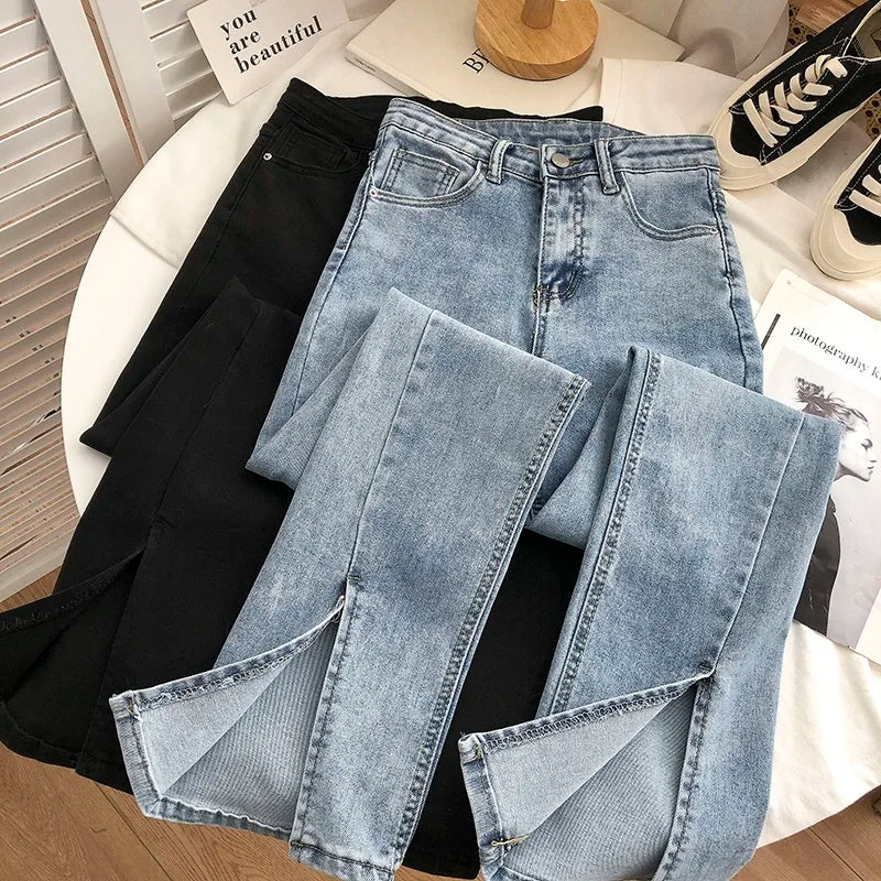 Jeans  Korean Style High Waist Boot Cut Pants