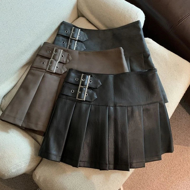 Leather Mini Skirt Women all size