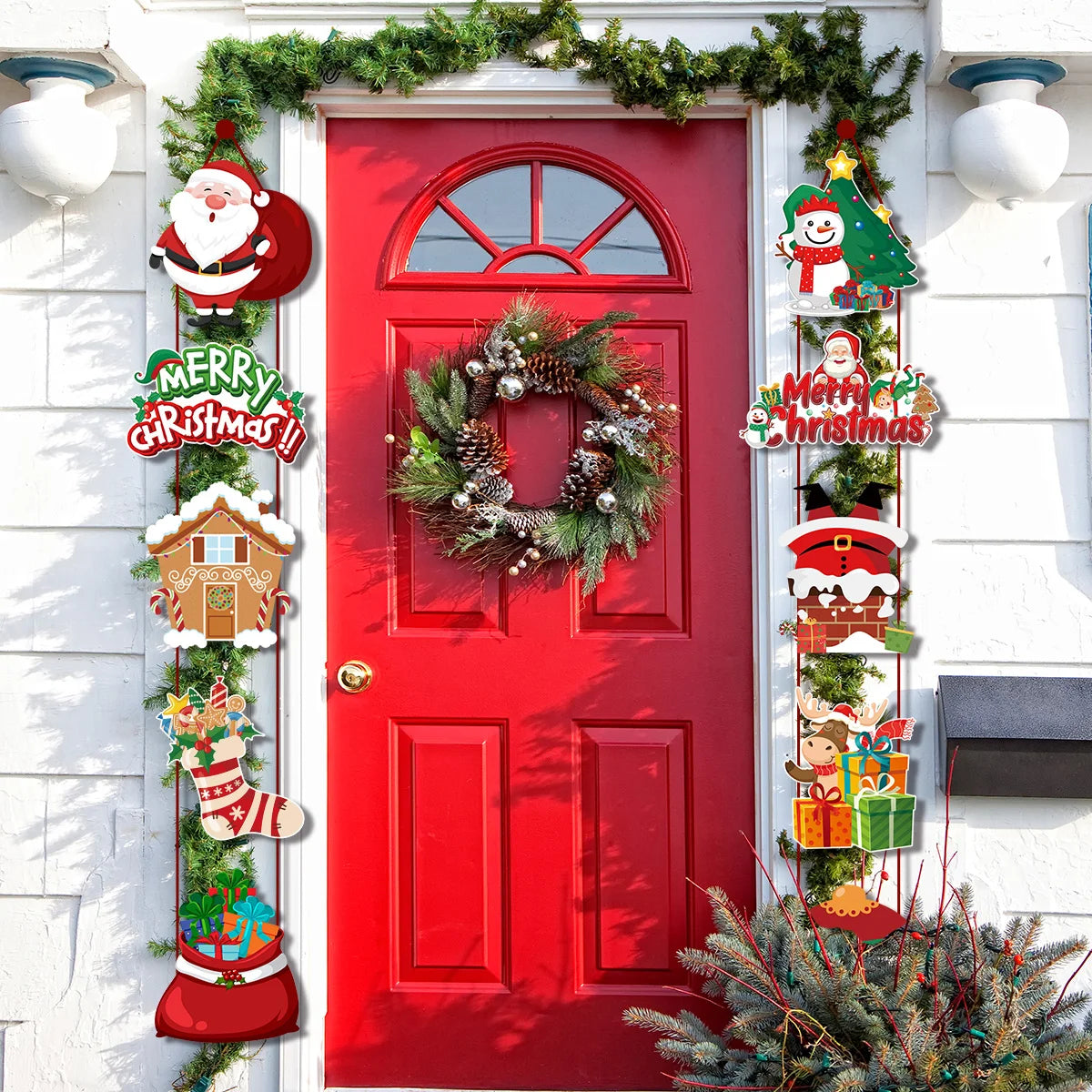 Christmas Porch Door Hanging Banner