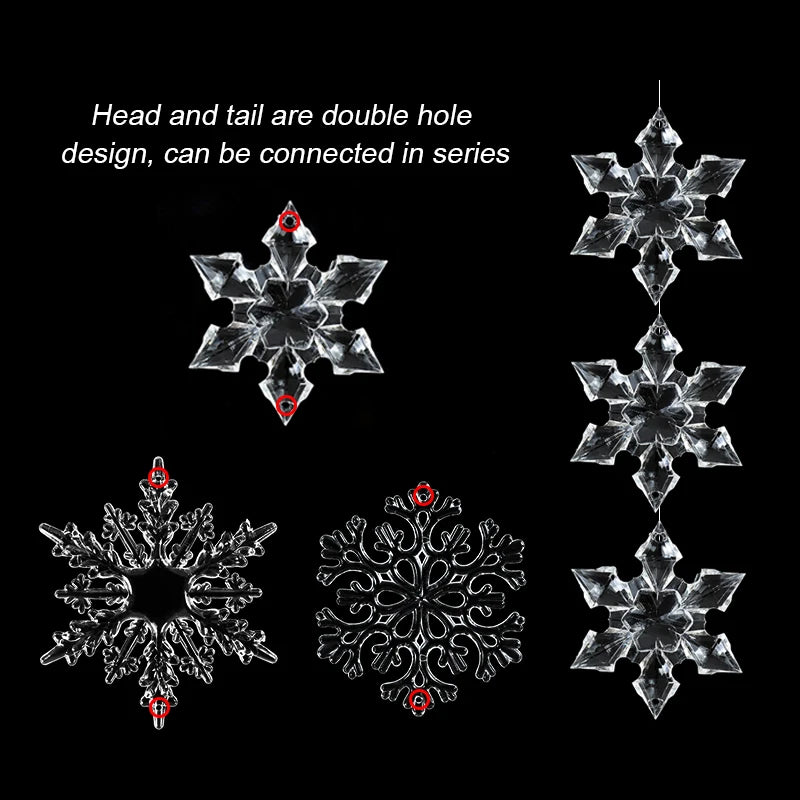 3Pcs Christmas Acrylic Snowflake Ornaments