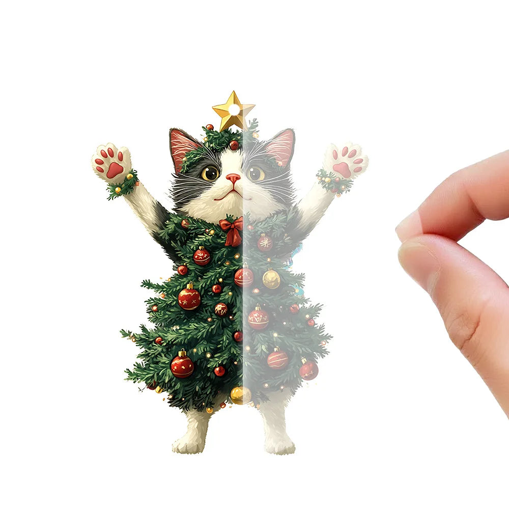 Christmas Tree Cat Decorations Holiday