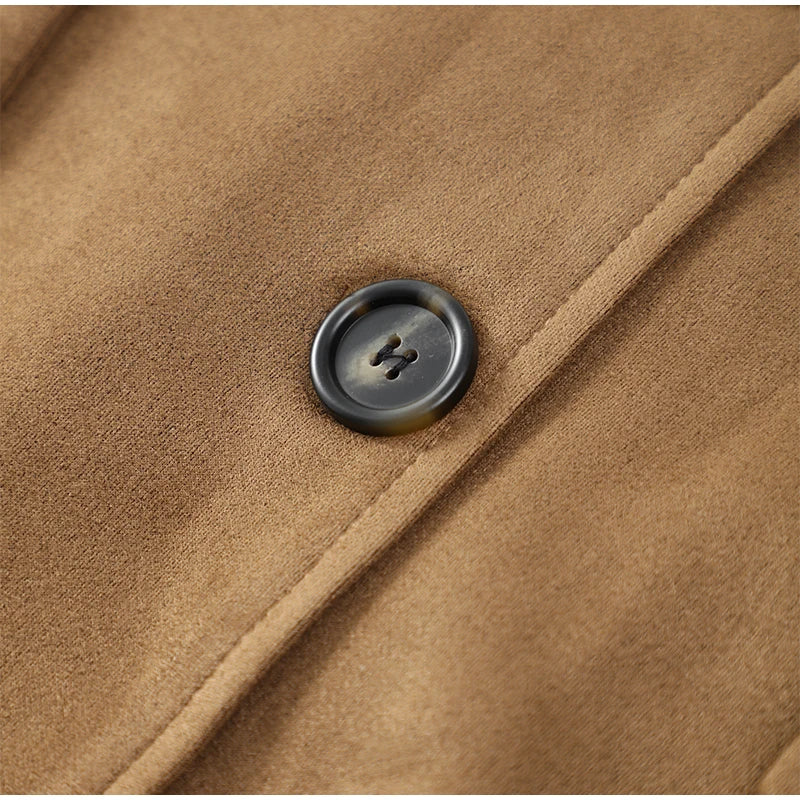 Vintage Brown Lapel With Pocket Jacket