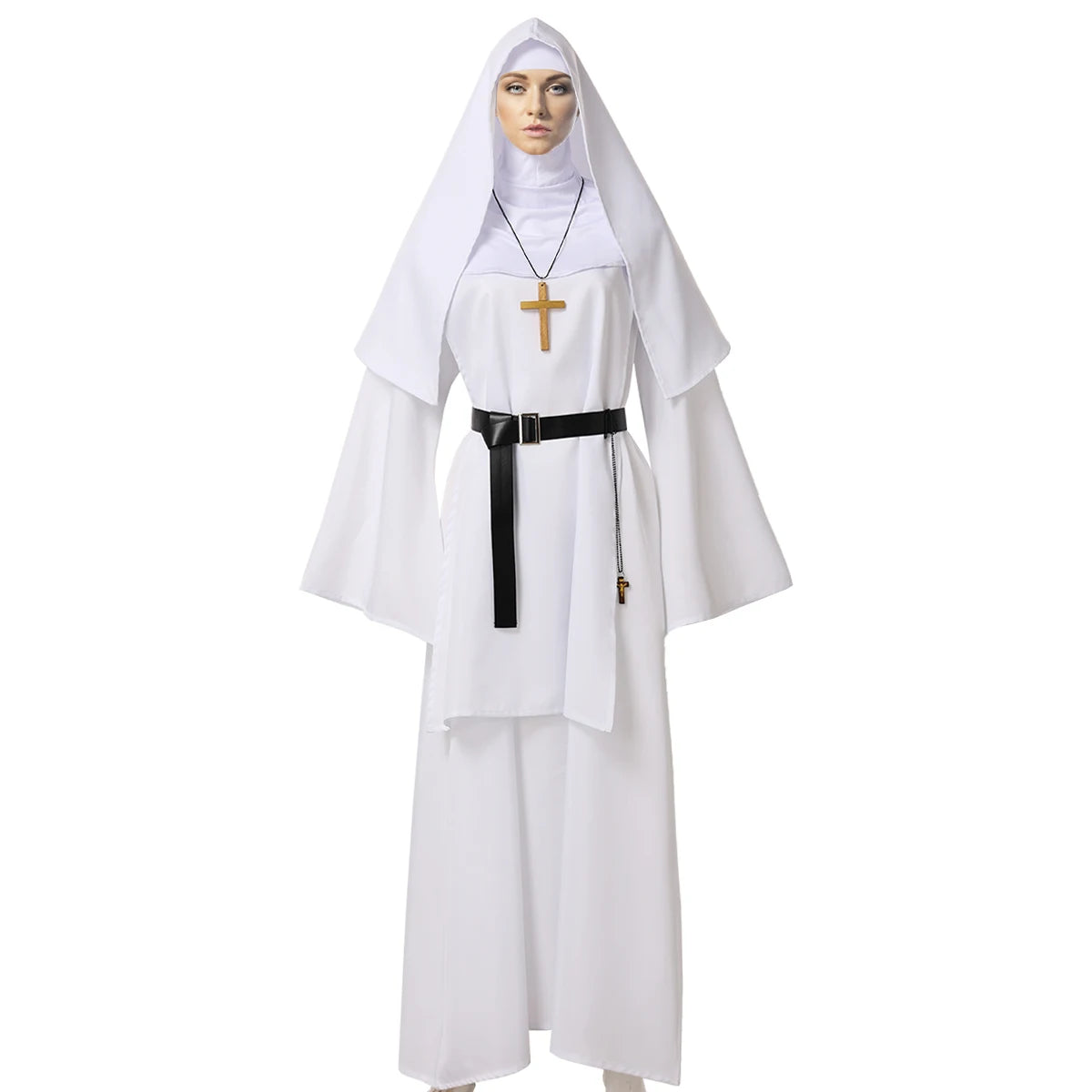 Nun Halloween Costume for Women Dress Scary Cosplay Mary Priest Dresses