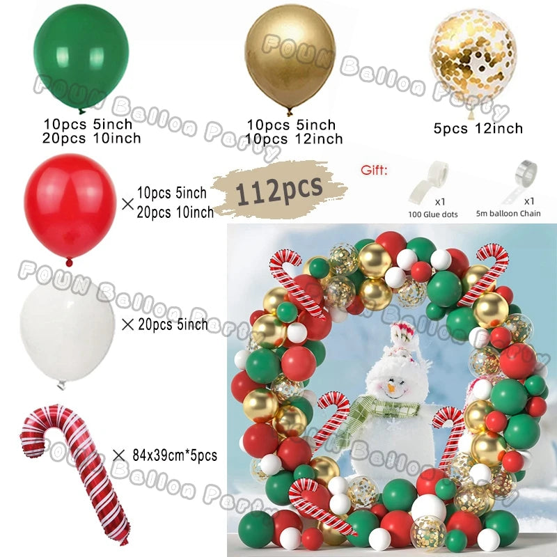 Christmas Balloons Garland Green Red Box Candy Balloons