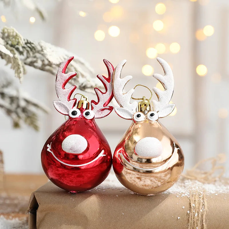 2pcs Elk Christmas Balls Ornaments Xmas