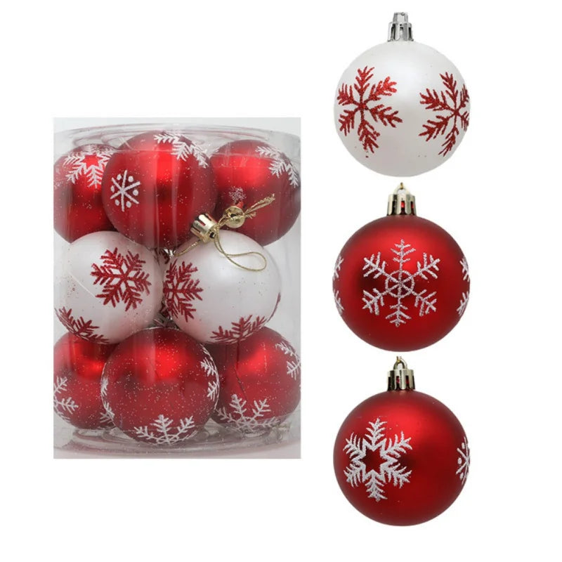 12pcs/box 6cm Christmas Ball Ornaments Xmas Tree Hanging