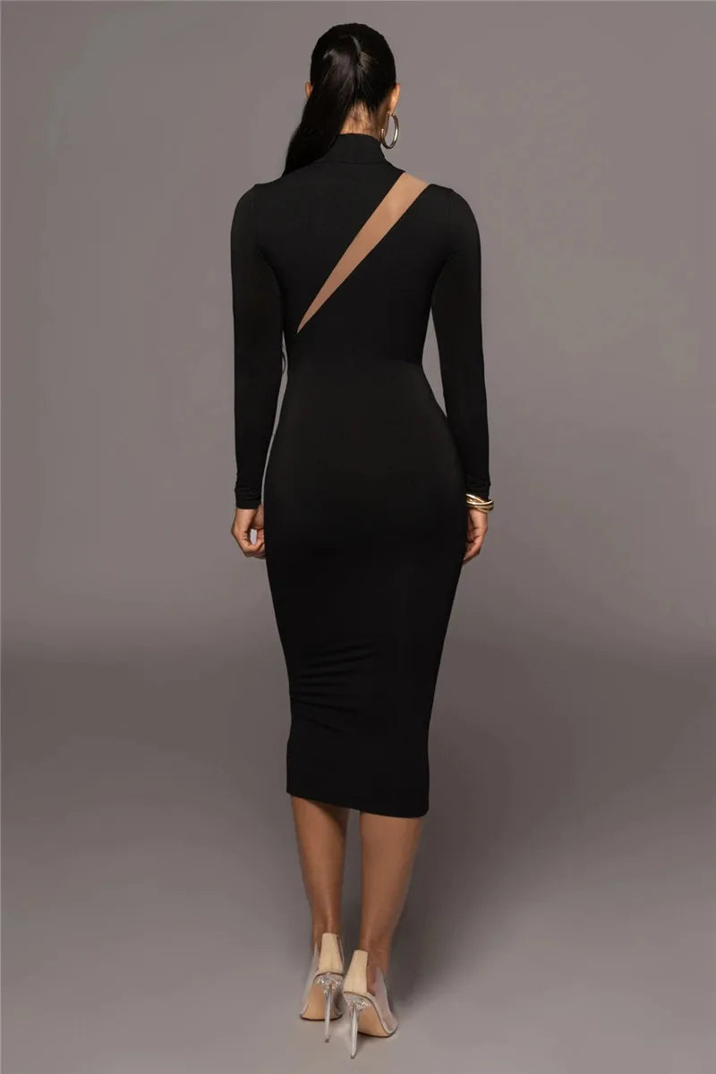 Long Sleeve Bodycon Sexy Maxi Dress