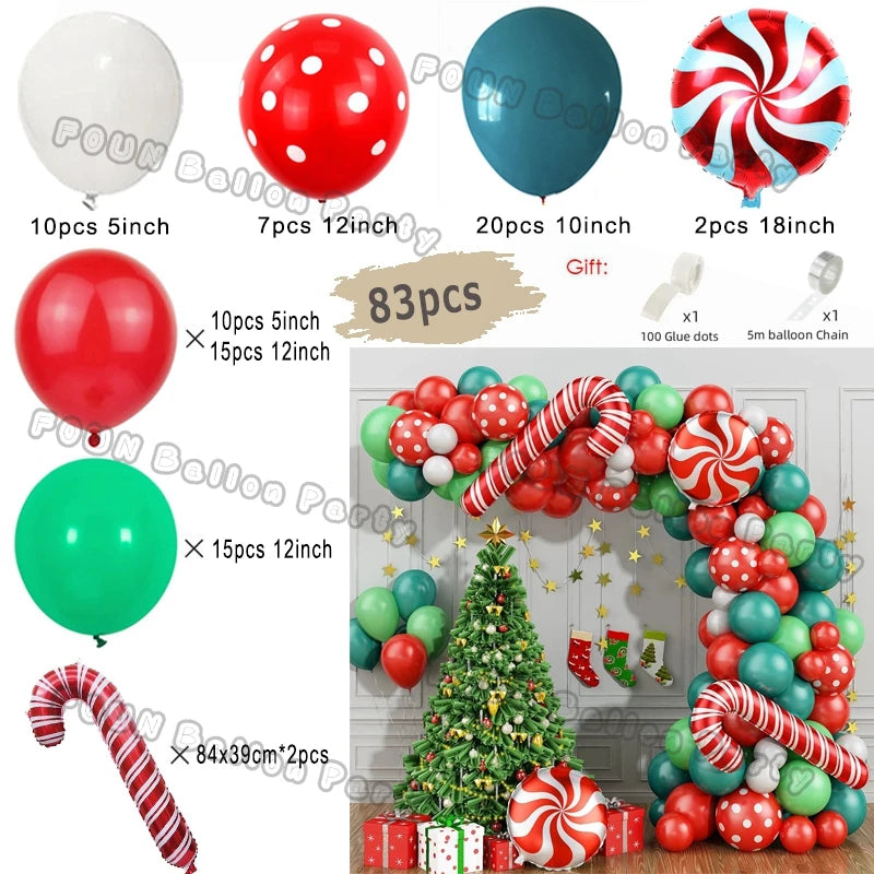 Christmas Balloons Garland Green Red Box Candy Balloons