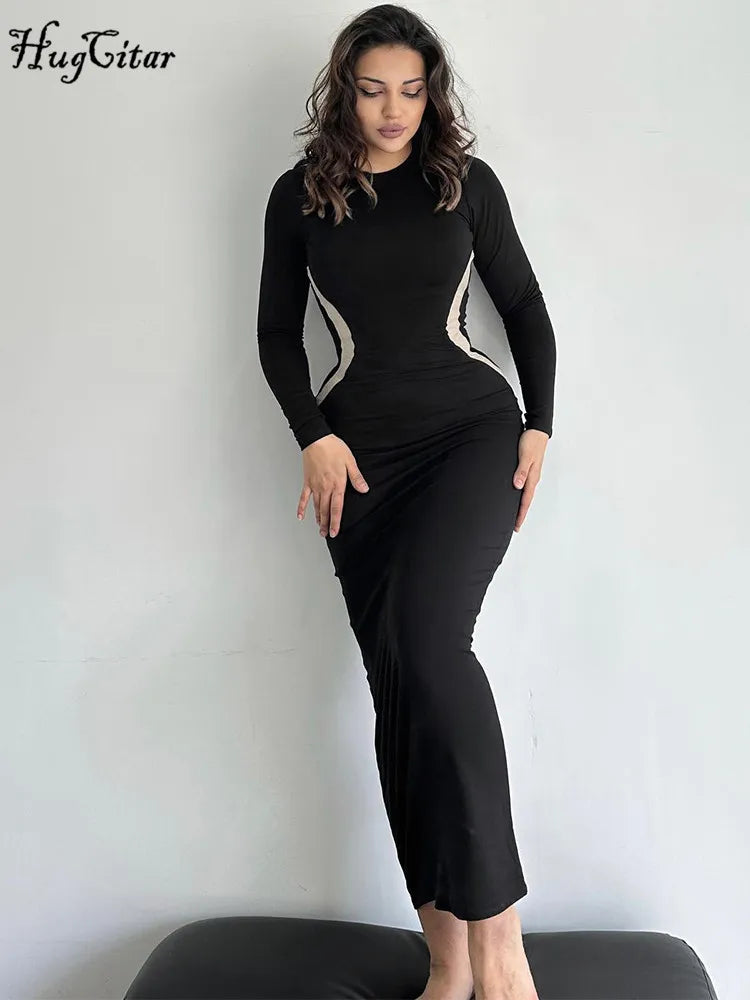 Long Sleeve Sexy Bodycon Slim Maxi Dress