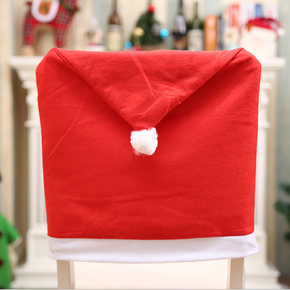 Christmas Chair Cover Red Non-woven Chair Cover