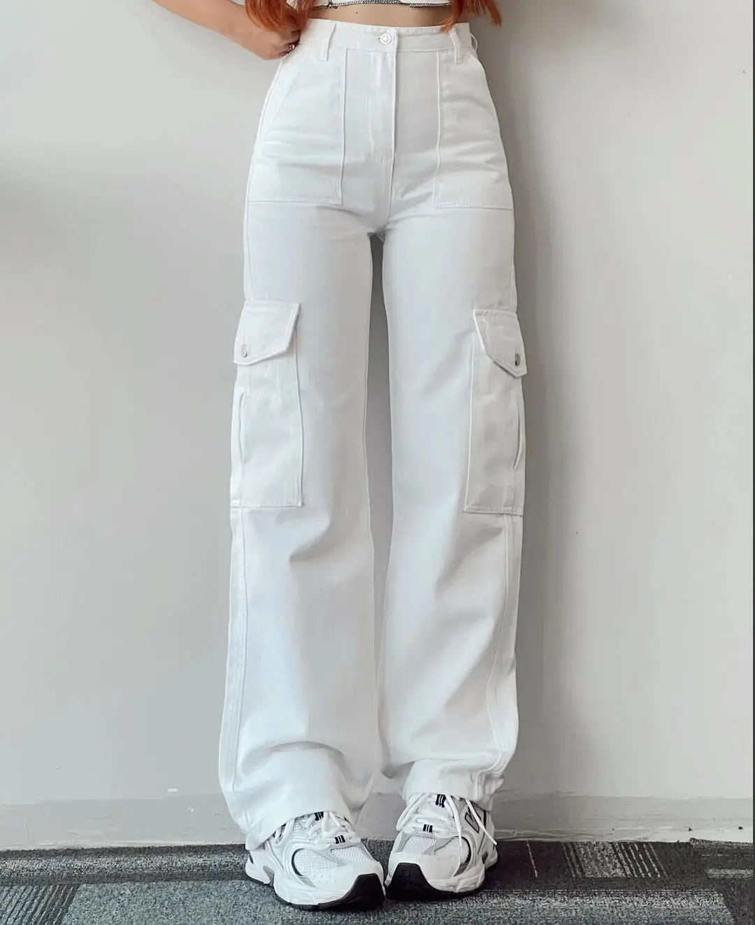 New Straight Cargo High Waist Baggy Trousers