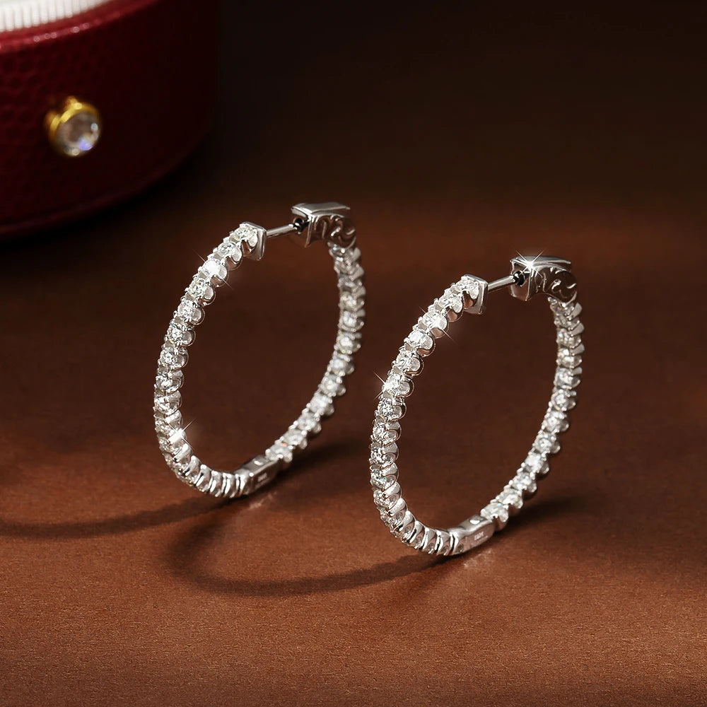 2MM Moissanite Hoop Earrings