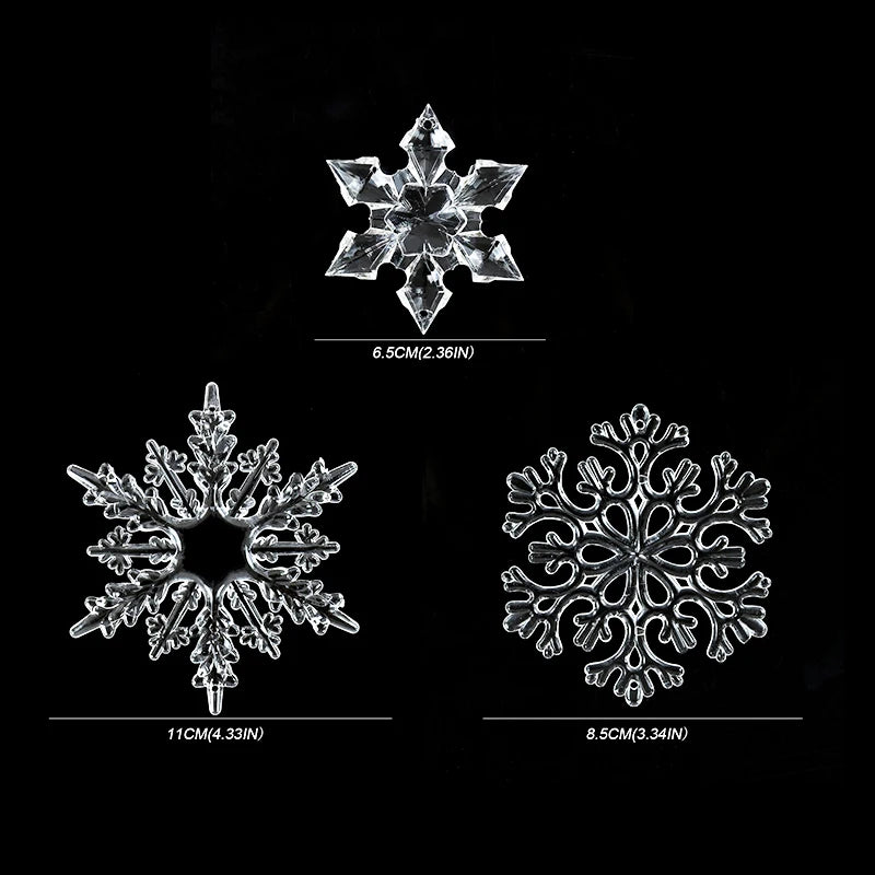 3Pcs Christmas Acrylic Snowflake Ornaments