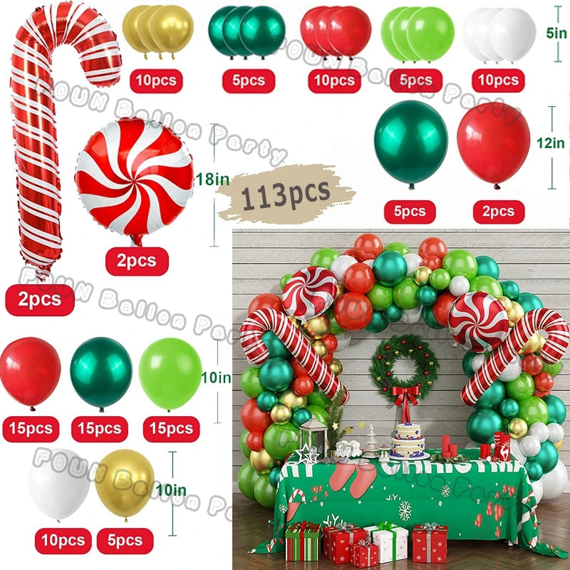 Christmas Balloons Garland Green Red Box Candy Balloons