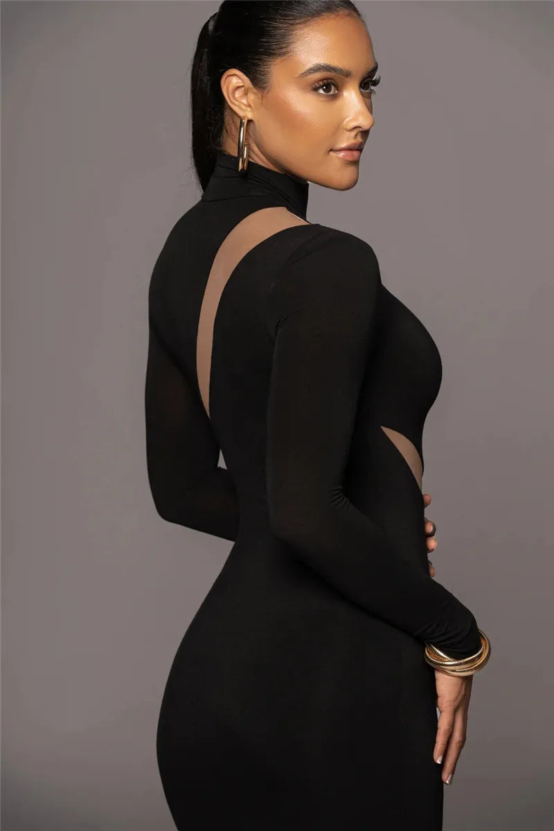 Long Sleeve Bodycon Sexy Maxi Dress