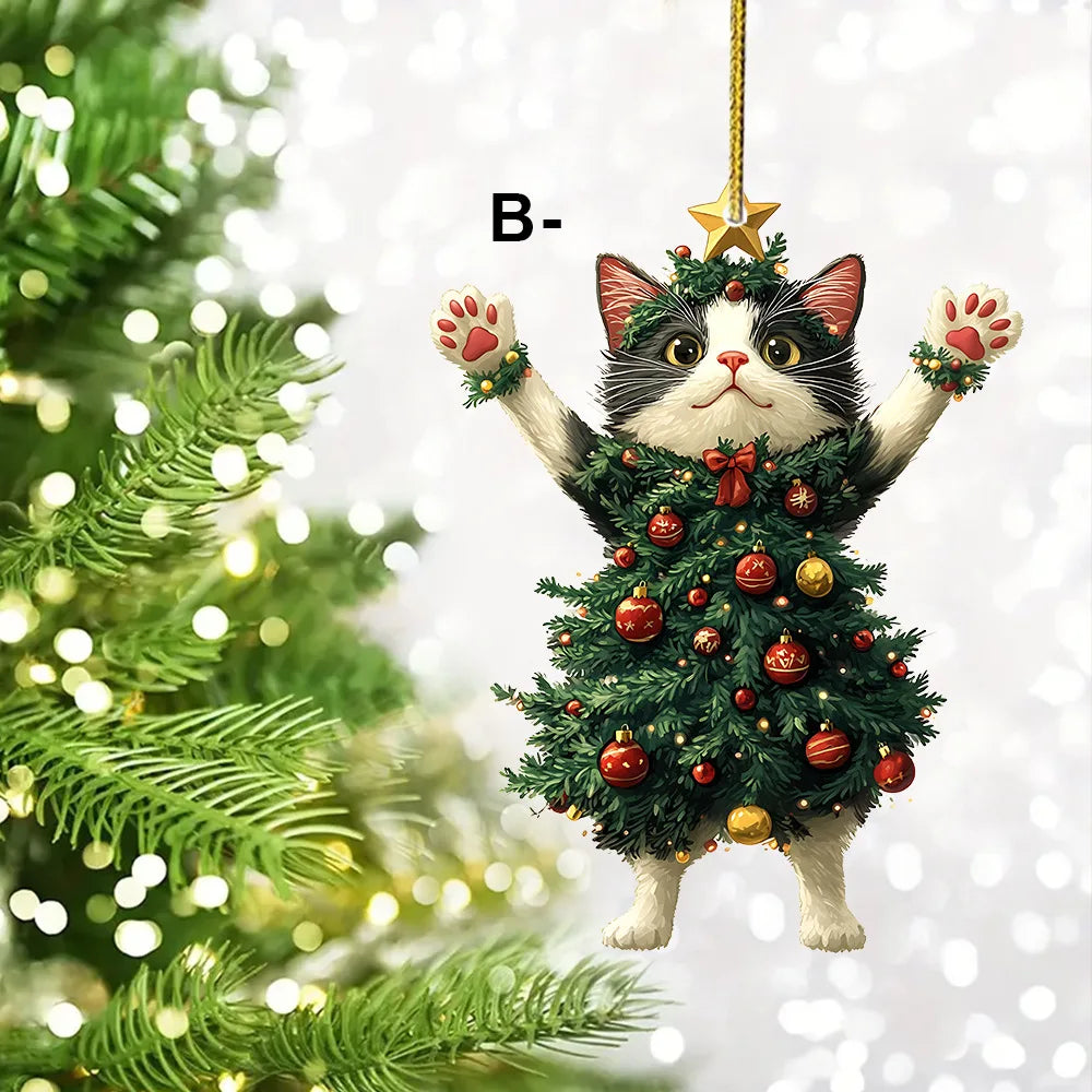 Christmas Tree Cat Decorations Holiday