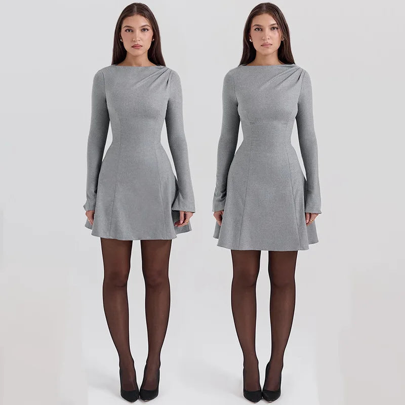 Long Sleeve High Waist Sexy Mini Dress