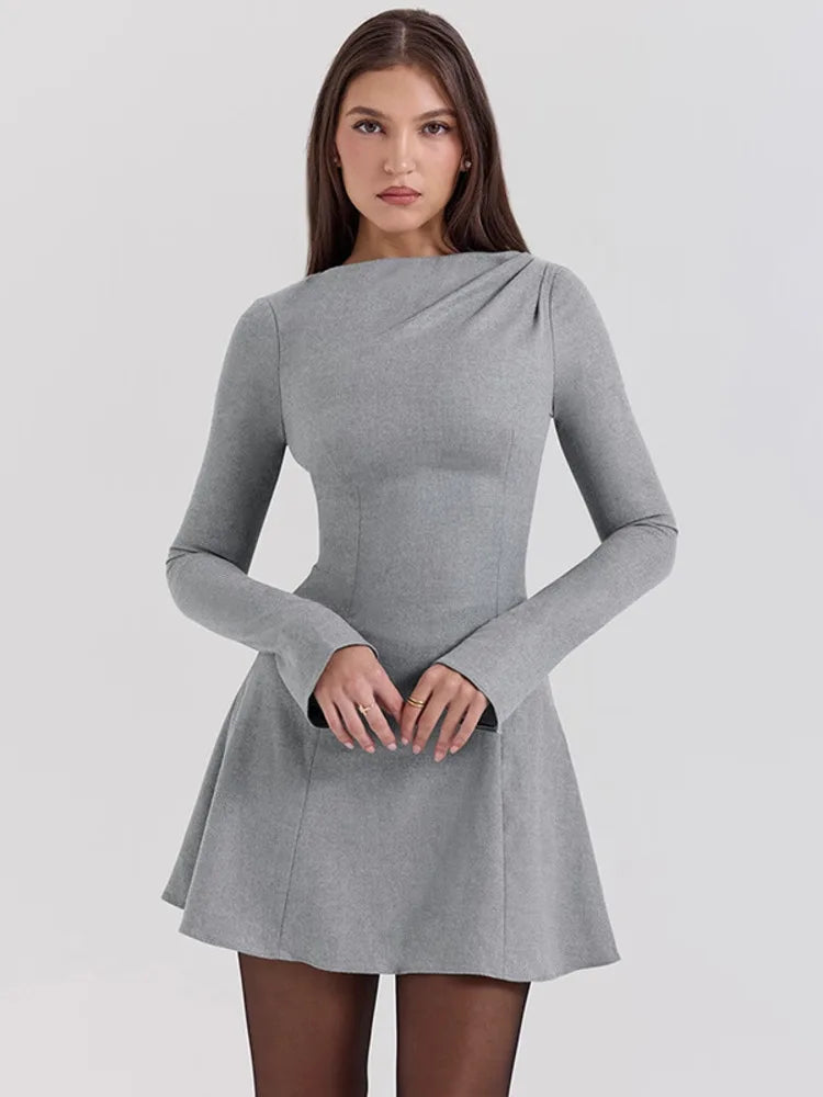 Long Sleeve High Waist Sexy Mini Dress