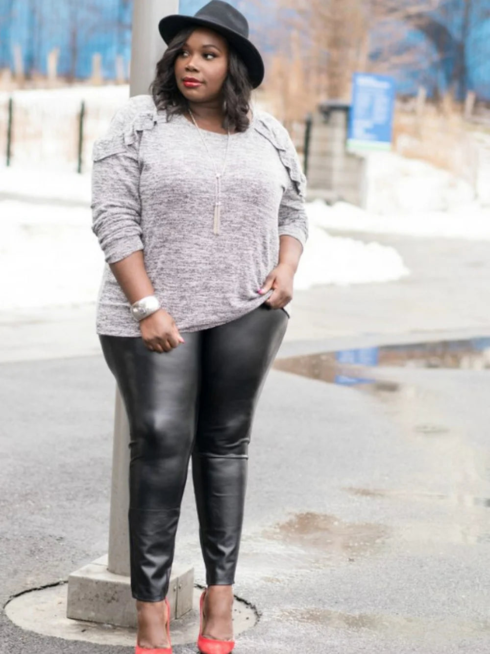 Pu Plus Size Leggings Big Size