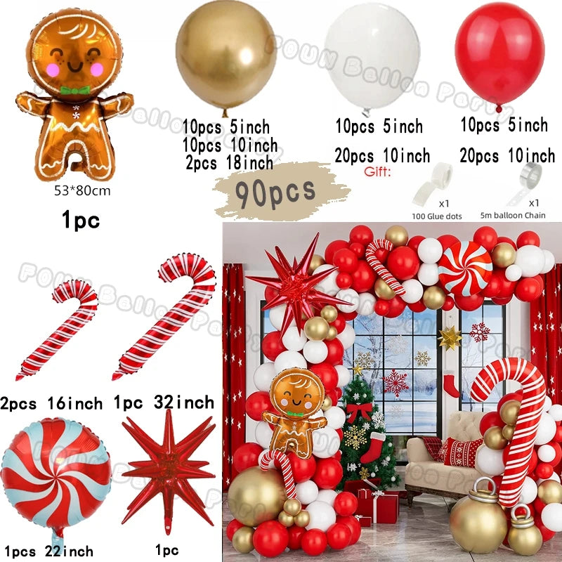 Christmas Balloons Garland Green Red Box Candy Balloons