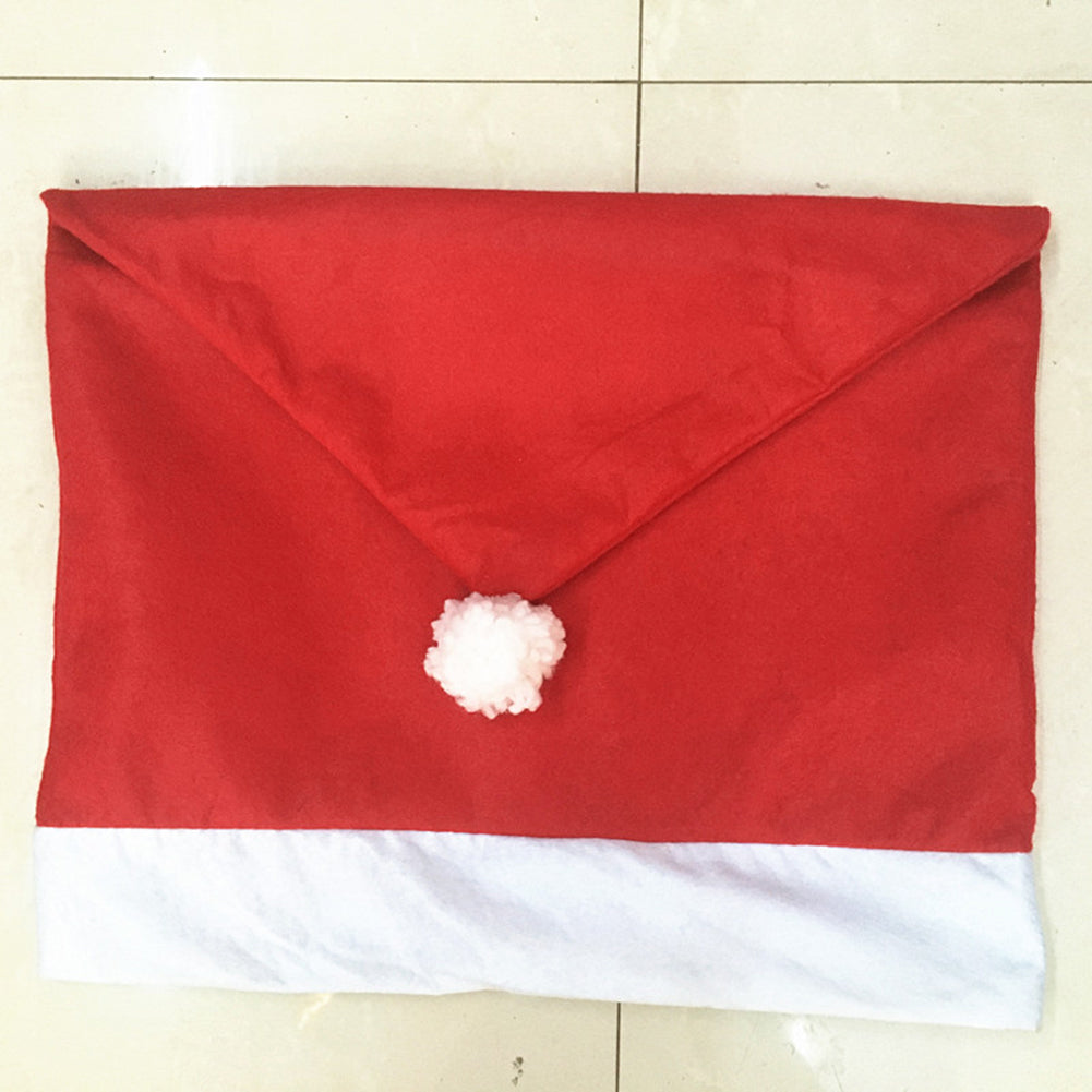 Christmas Chair Cover Red Non-woven Chair Cover