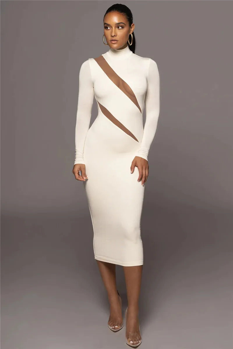 Long Sleeve Bodycon Sexy Maxi Dress