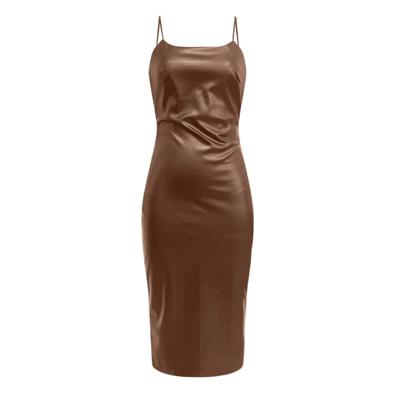 Pu Leather Tight Hip Hugging Dress