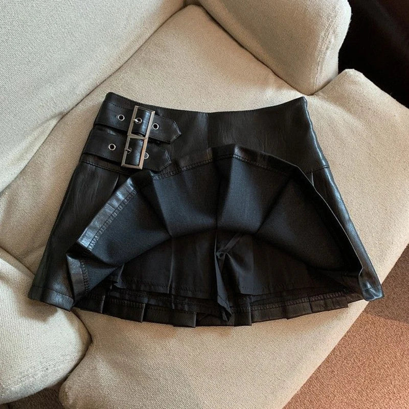 Leather Mini Skirt Women all size