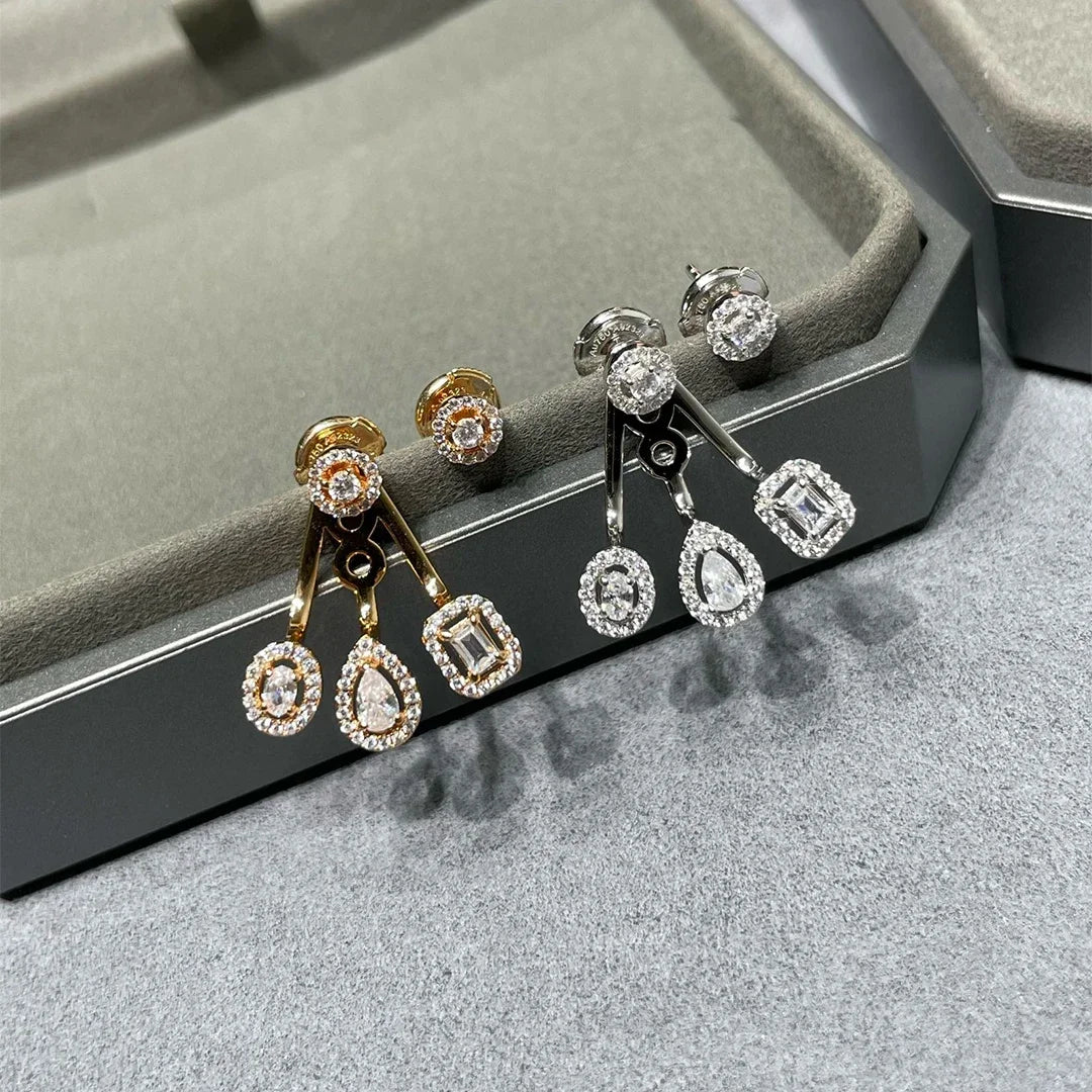 925 Sterling Silver  Diamond Earrings