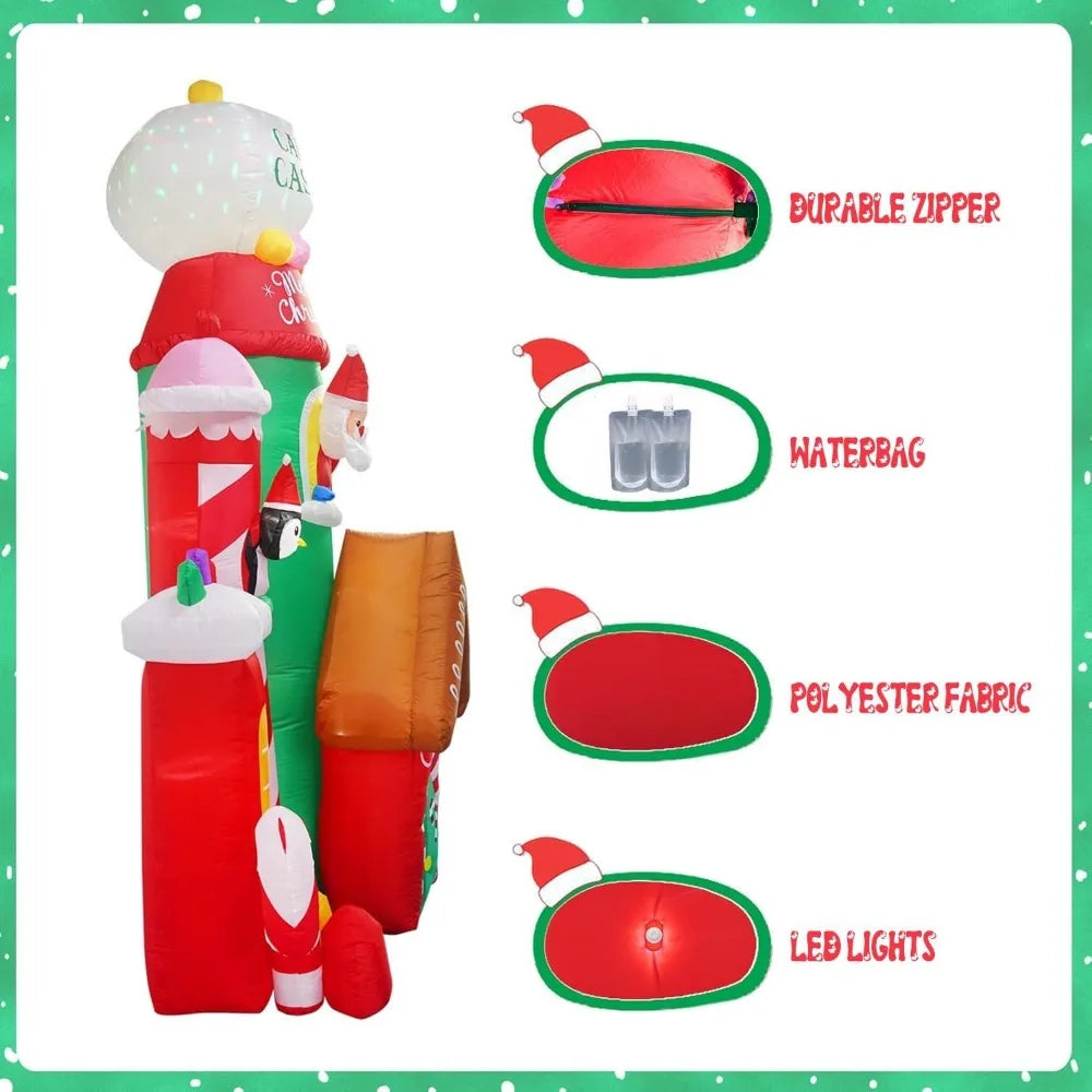 10Ft Christmas Inflatables Candy Castle Decoration