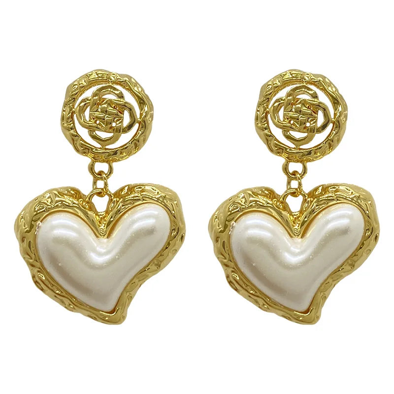 Flower Heart Earrings